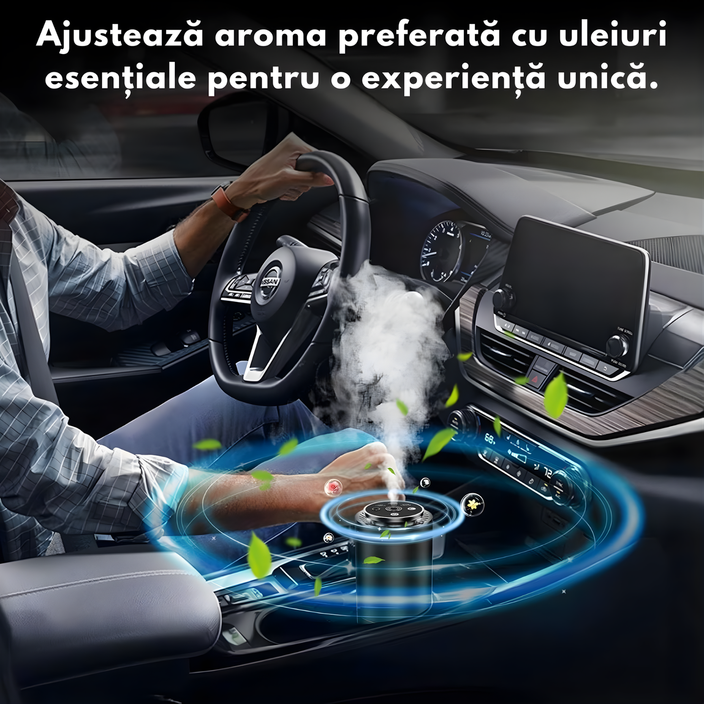 Odorizant Auto Premium PRIMEDEO®, Difuzor Aromaterapie Auto Inteligent, 1x Rezerva