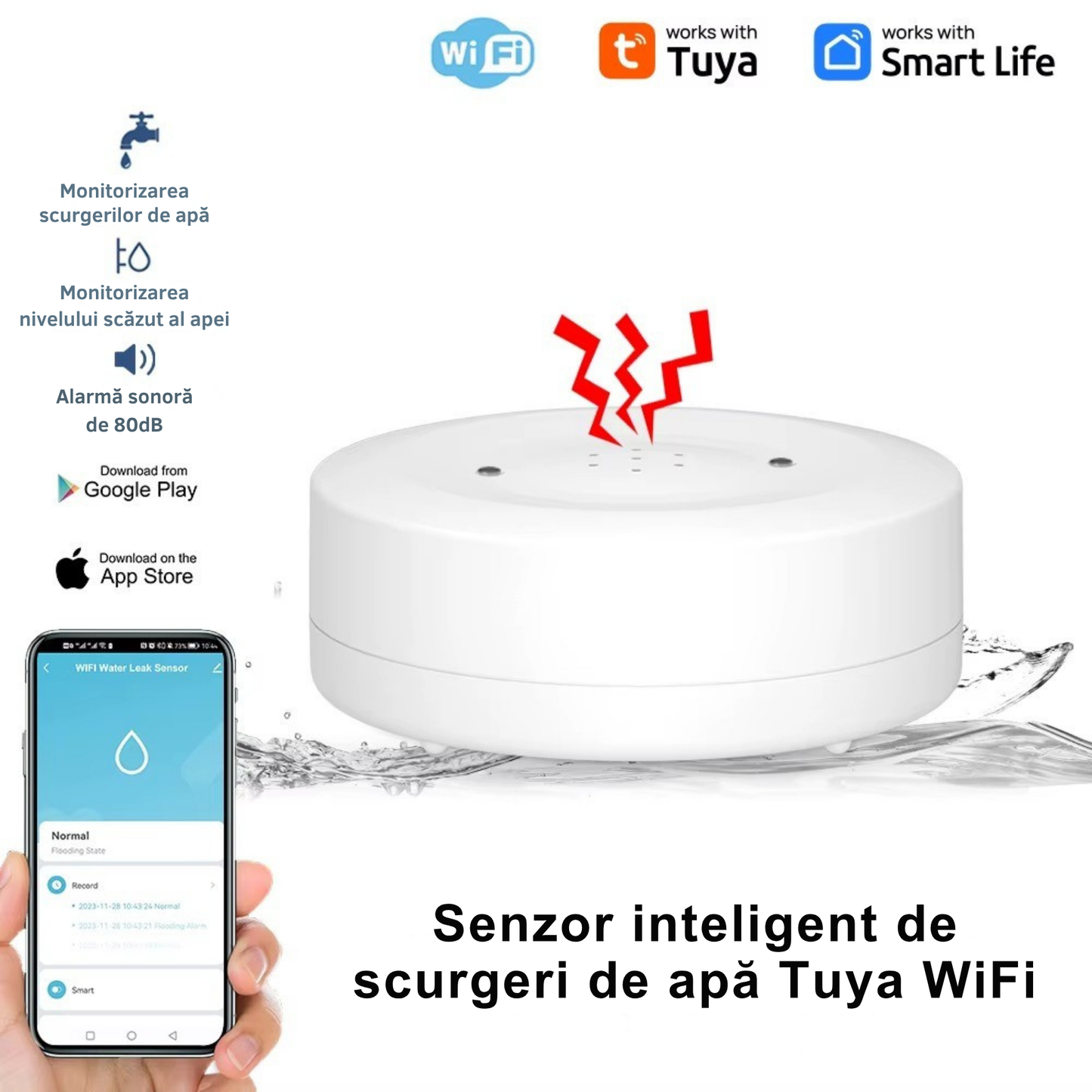 Senzor Inundatii Wi-Fi Inteligent, Aplicatie Tuya