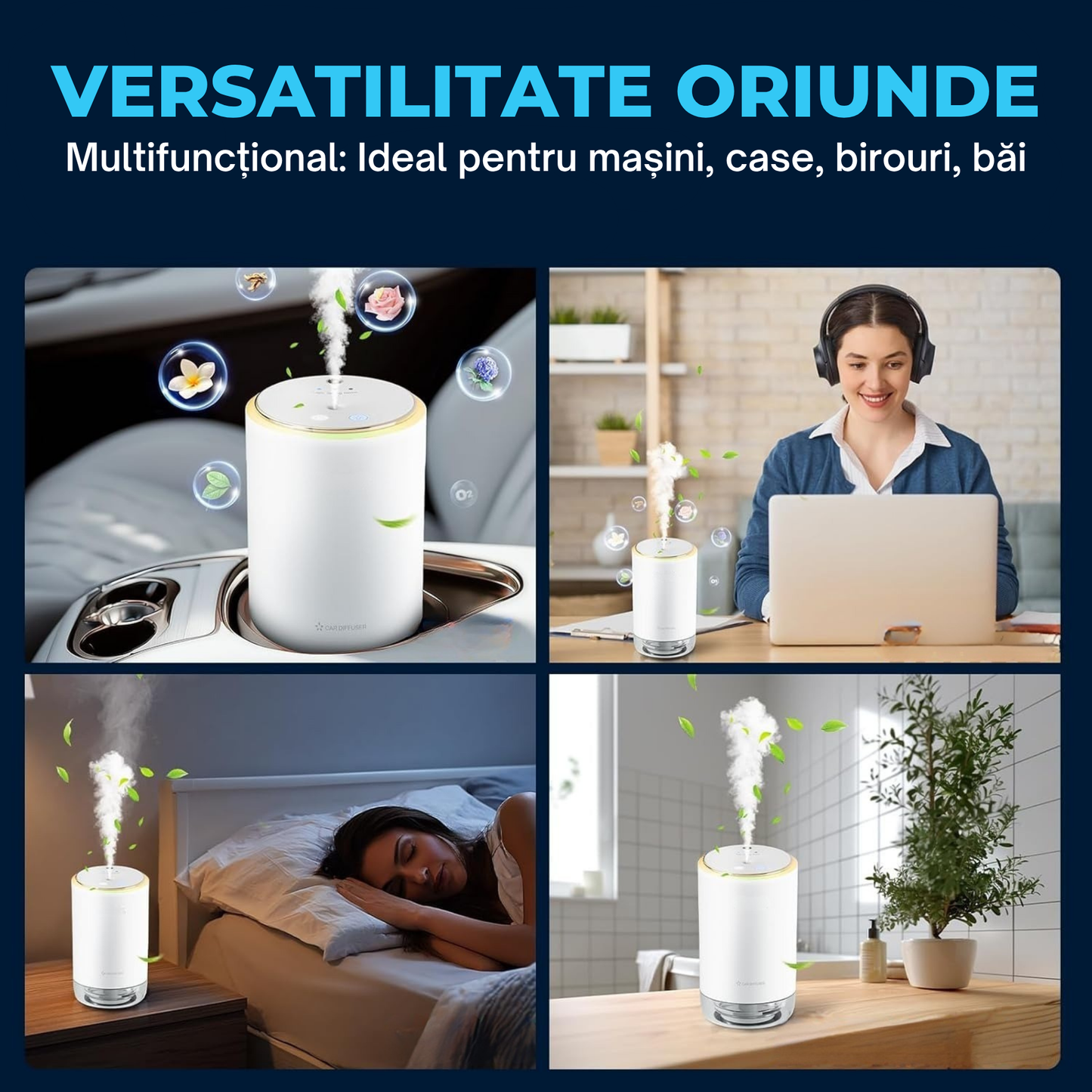 Odorizant Auto Profesional PRIMEDEO®, Difuzor Aromaterapie Auto Inteligent, Proiectie de Stele