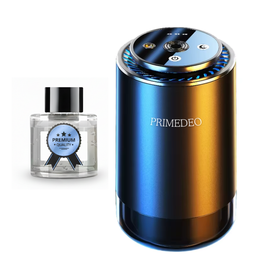 Odorizant Auto Premium PRIMEDEO®, Difuzor Aromaterapie Auto Inteligent, 1x Rezerva